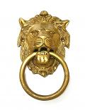 Bold Design Pure Golden Brass Lion Door Knocker