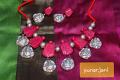 Hand made Clay Jewelry of Lord Ganesha in Pink & Grey Hand made Clay Jewelry of Lord Ganesha in Pink & Grey