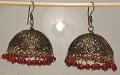 Jhumki in German Silver with Antique Finish Gold Tone