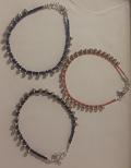 Anklet in Beads w/ German Silver Antique Finish (Set of 3)