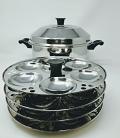 Tabakh Multi Purpose 4-Rack Stainless Steel Idli Cooker With Stand (Big)