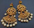 Antique Peacock Dangler Golden Traditional Earrings Antique Peacock Dangler Golden Traditional Earrings