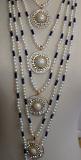 5 layers Indian Party Wear Long Pearl Necklace Set