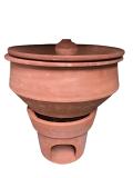 Undhiyu Making Clay Pot (Matla) with Lid & Stand - 10" * 4" Undhiyu Making Clay Pot (Matla) with Lid & Stand - 10" * 4"