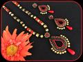 Grand Tear Drop Designer Terracotta Necklace with Matching Earrings!!!