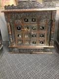 Copper Trim Small Pooja Mandir w/ Doors & Bells 18 X 07 Copper Trim Small Pooja Mandir w/ Doors & Bells 18 X 07