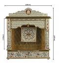 Meenakari Golden Home Pooja Mandir Open w/ Bell  25" L X 10" W X 27" H