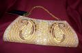 Golden Beadwork Wedding Party Wear Clutches Purses Bags