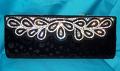 Handmade Black Velvet Wedding Party Wear Clutch Purse Bag