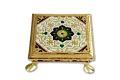 Golden Traditional Design Meenakari Floral Golden Mini Chowki / Bajot