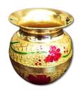 Golden Brass Meenakari Kalash / Lota for Pooja