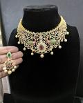 Stunning Golden Bridal Choker in Traditional Design