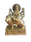 Antique Brass Hindu Goddess Maa Durga Statue - 5.3"