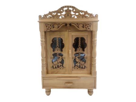 Traditional Sevan Wooden Pooja Temple Mandir w/ Doors 16" Traditional Sevan Wooden Pooja Temple Mandir w/ Doors 16"