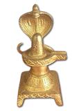 Brass Made Shivling Murti With Sheshnaag 5.5"