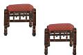 Sankheda Design Wooden Ottoman / 2 Pcs Stool Set 16"X15" Sankheda Design Wooden Ottoman / 2 Pcs Stool Set 16"X15"