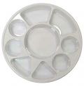 White 9 Compartment Disposable Plastic Plates - 100pcs Thali Trays