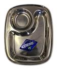 Stainless Steel Appetizer Thali Plate w/ 2 Compartments (6 Pcs)