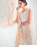 Pretty Cream Beautiful Plazzo Anarkali Salwar Kameez Suit Pretty Cream Beautiful Plazzo Anarkali Salwar Kameez Suit