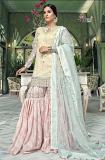 Maria B Designer Cut Work Sharara Salwar Kameez w/ Embroidery Suit #1 Maria B Designer Cut Work Sharara Salwar Kameez w/ Embroidery Suit #1