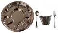 Disposable Plates 9 Compartment Stainless Steel Thali - 200 Plates w/ Fork Spoon & Bowl Disposable Plates 9 Compartment Stainless Steel Thali - 200 Plates w/ Fork Spoon & Bowl