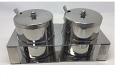 Classic Design Stainless Steel 2 Containers Pickle Stand w/ Spoon Classic Design Stainless Steel 2 Containers Pickle Stand w/ Spoon