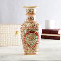 Marble Kundan & Meenakari Work Flower Vases Marble Kundan & Meenakari Work Flower Vases