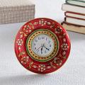 Round Marble Clock w/ Meena & Kundan Work Round Marble Clock w/ Meena & Kundan Work