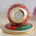 Meenakari Round In Round Marble Table Clock Meenakari Round In Round Marble Table Clock