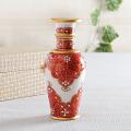 Red Embossed Mina Work Marble Painted Vase Red Embossed Mina Work Marble Painted Vase