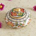 Round Marble Meena Work Jewellery Box Round Marble Meena Work Jewellery Box