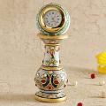 Marble w/ Enamel Pillar & Mina Work Watch Clock Marble w/ Enamel Pillar & Mina Work Watch Clock