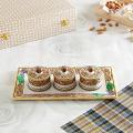 Set Of 3 Small Marble Containers w/ Tray Gift Set Set Of 3 Small Marble Containers w/ Tray Gift Set