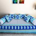 Cotton Diwan Sheet Set w/ Cushions & Bolsters Covers Cotton Diwan Sheet Set w/ Cushions & Bolsters Covers