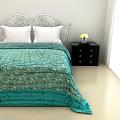 Razai, Ethnic Rajasthani Print Famous Light Blue Quilts Razai, Ethnic Rajasthani Print Famous Light Blue Quilts