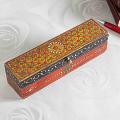 Rectangular Wooden Box w/ Multicolor Embossed Painting Rectangular Wooden Box w/ Multicolor Embossed Painting