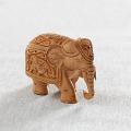 Carved Wooden Designer Elephant Showpiece