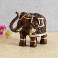 Dark Brown Carved Wooden Elephant Showpiece Dark Brown Carved Wooden Elephant Showpiece