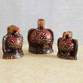 Set Of 3 Multicolored Embossed Painted Wooden Eagles Set Of 3 Multicolored Embossed Painted Wooden Eagles