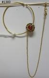 Nath (Nose Chain), Designer Golden Nose Ring Jewellery #3051300
