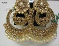 Earrings - Indian Designer Earrings Golden Stones Pearls