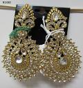 Indian Designer Traditional Earrings Golden CZ Stones