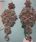 Earrings - Indian Designer Earrings Silver CZ Stones