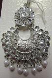 Tikka 3051775 Indian Designer Maang Silver Stones Pearl Beads
