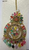 Tikka Indian Designer Maang Golden Multi CZ Stones #3051777
