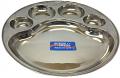 Round Stainless Steel Thali / Plate / Tray w/ 5 Sections 12" Round Stainless Steel Thali / Plate / Tray w/ 5 Sections 12"