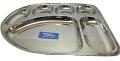 Stainless Steel 6 Compartment Thali / Plate / Tray in U Shape 12"X15" Stainless Steel 6 Compartment Thali / Plate / Tray in U Shape 12"X15"
