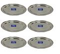 Fine Quality Rimmed Oval Stainless Steel Thali / Tray 10"-12" - 6 Pcs Fine Quality Rimmed Oval Stainless Steel Thali / Tray 10"-12" - 6 Pcs
