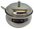 Stainless Steel Round Ghee Oil Pot W/ Spoon & Lid (Ghilodi) Stainless Steel Round Ghee Oil Pot W/ Spoon & Lid (Ghilodi)