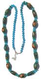 Bright Long Glass Bead Chain in Blue and Green